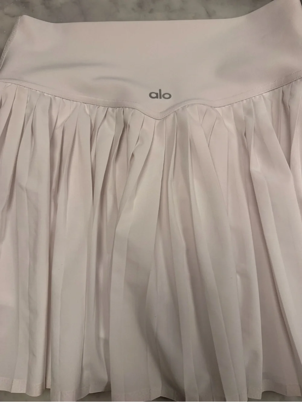 ALO Yoga white Pleated Skater Skirt